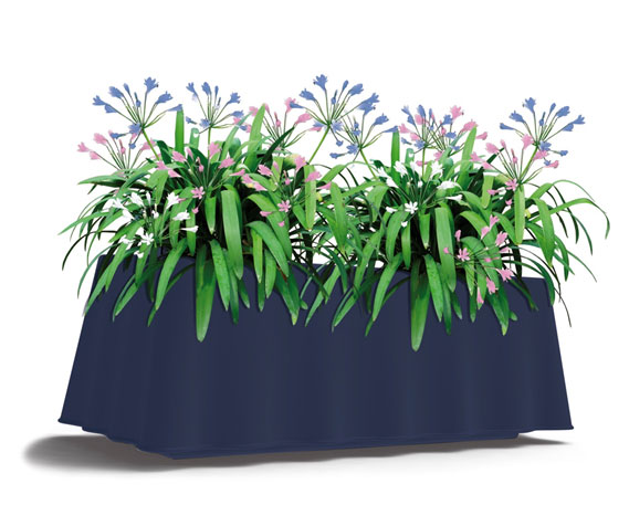 Brezza rectangular self-watering planter - Blue